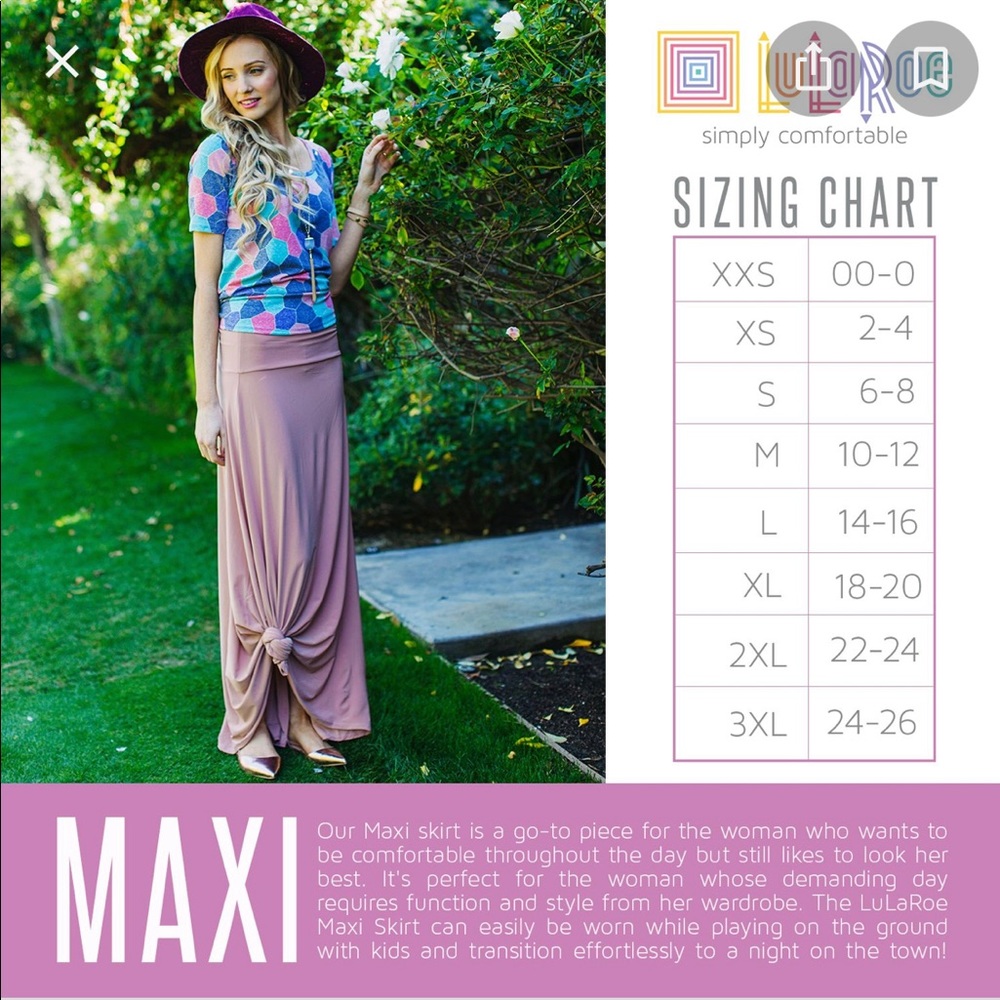 Lularoe Maxi Skirt XXS EUC - Picture 4 of 4